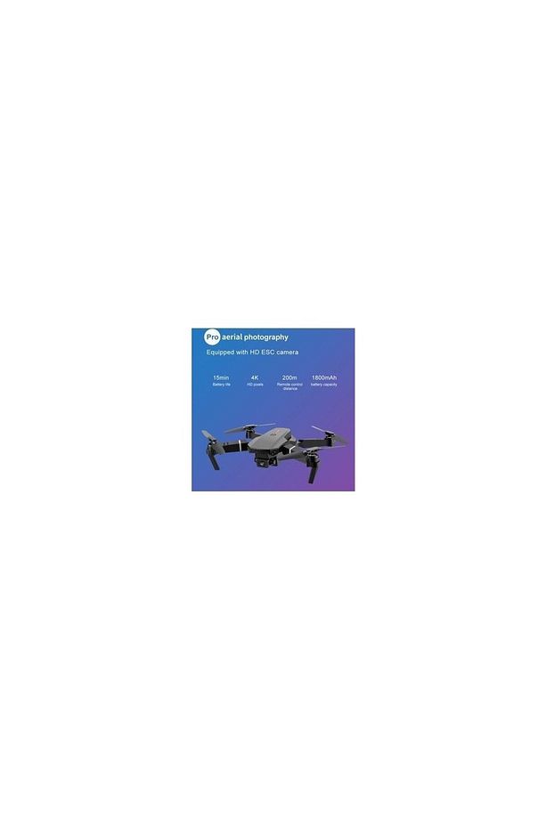 E88 4k Hd Çift Kameralı App Kontrol Wifi Katlanabilir Drone Siyah - 3