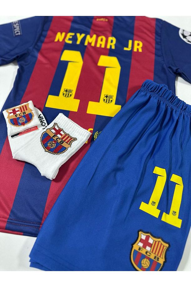 B.a.r.c.e.l.o.n.a 2015 Sezonu Neymar Jr Nostalji Çocuk Forması (Armalı-Set) - 1