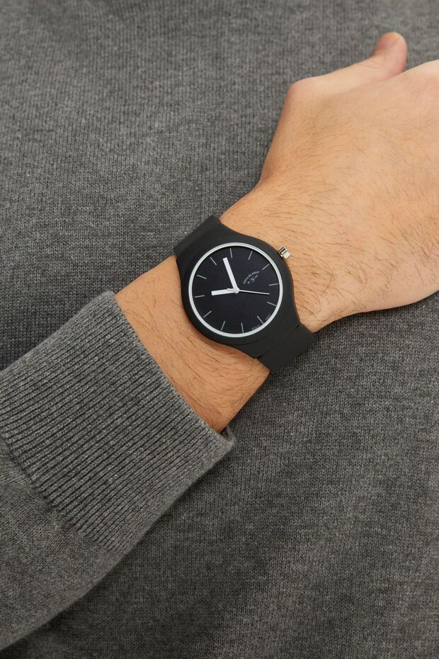 Black Women's Silicone Wristwatch