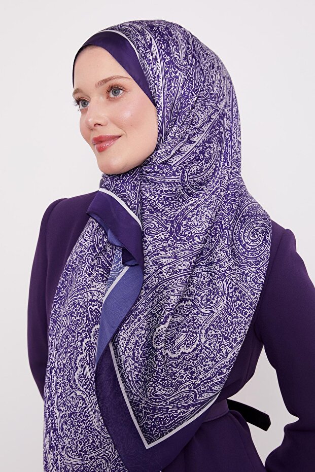 شال حرير هندي بنمط عرقي - 2