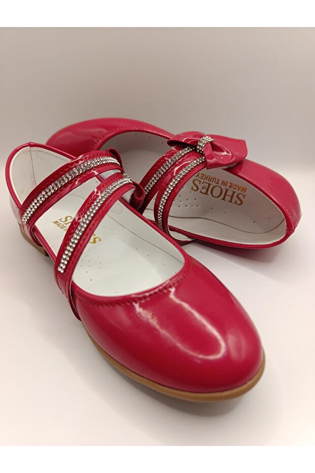 Girl's Patent Leather Non-Slip Sole Ballerinas