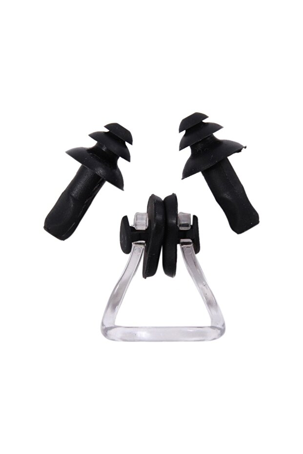 مجموعة سدادة الأذن والأنف باللون الأسود - 1