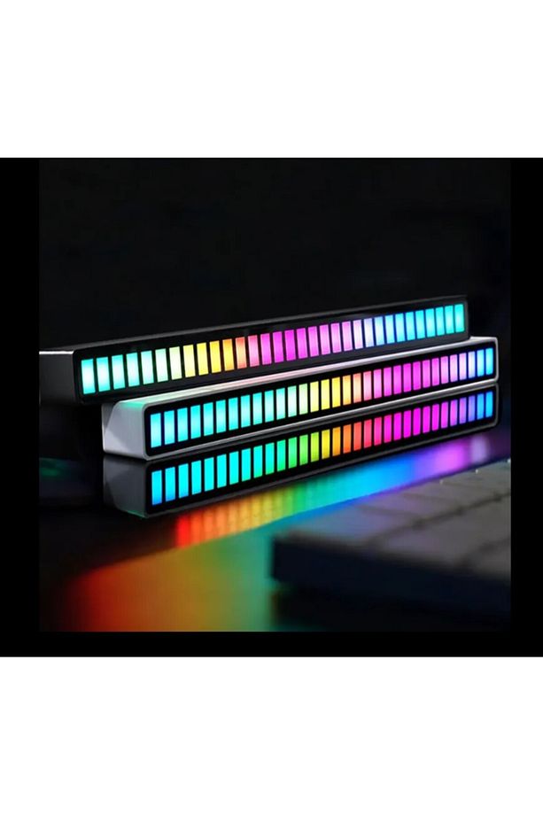 2'li Rgb Çubuk Müzik & Ses Animasyonlu Ekolayzer (ŞARJLI-TAŞINABİLİR) Siyah 18cm (2 adet) - 5