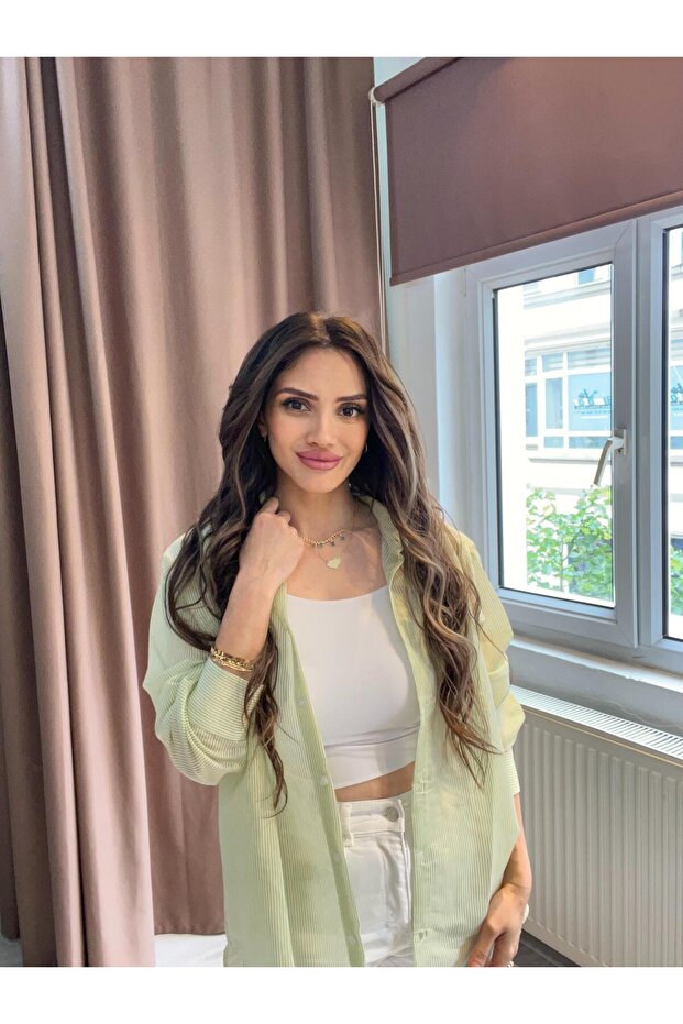 Yeşil Transparan Gömlek - 2