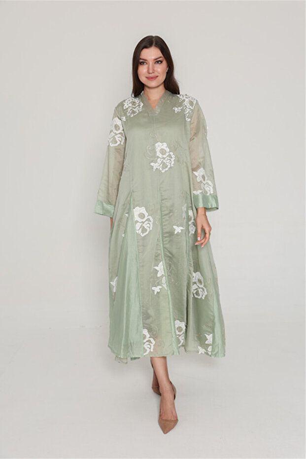 Flowy Flower Pattern Dress - 1