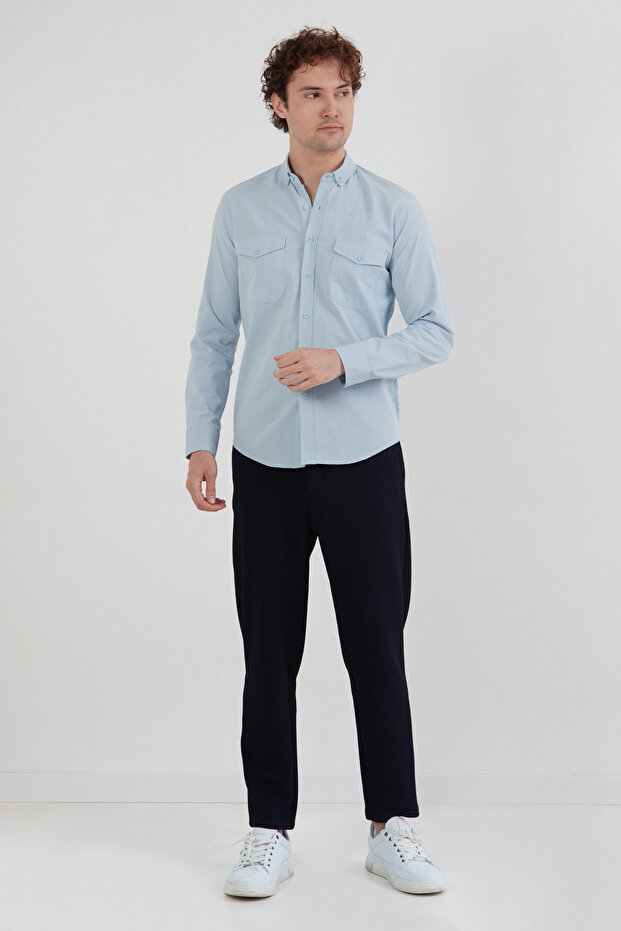 Basic Çift Cepli Gömlek - 3