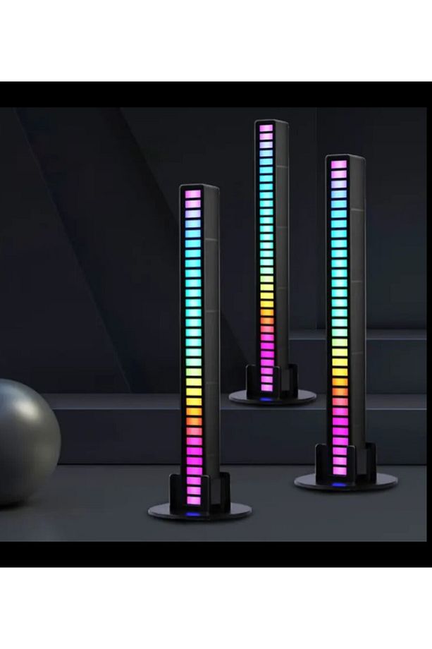 2'li Rgb Çubuk Müzik & Ses Animasyonlu Ekolayzer (ŞARJLI-TAŞINABİLİR) Siyah 18cm (2 adet) - 3