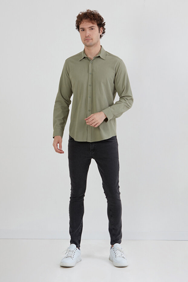 Basic Çıtçıtlı Gabardin Gömlek - 2