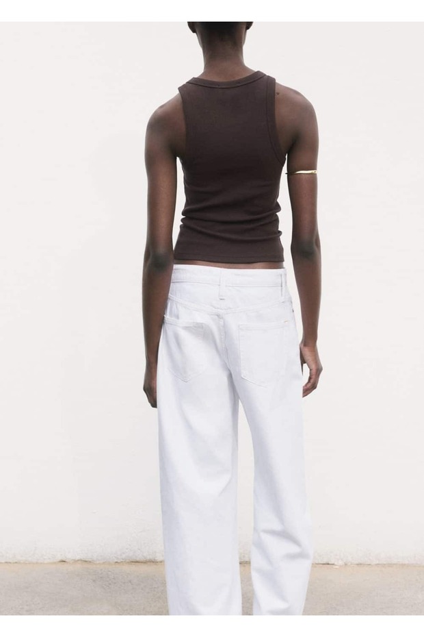 Lastik örgü pamuklu bluz - 4