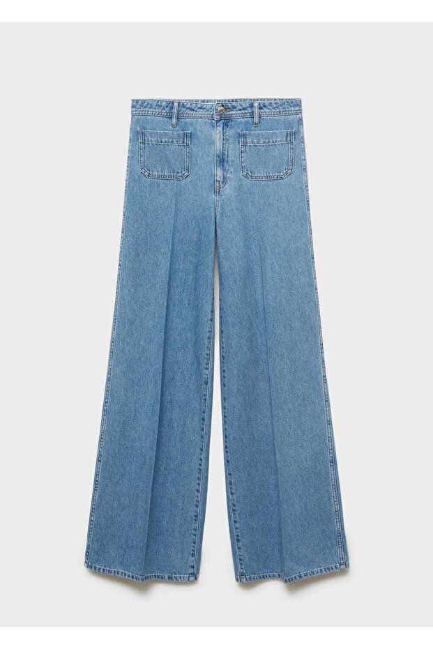 Düğmeli wideleg jean - 3