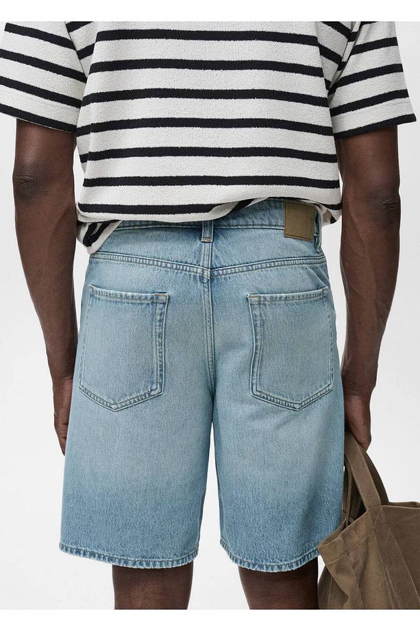 Regular fit jean bermuda şort - 6