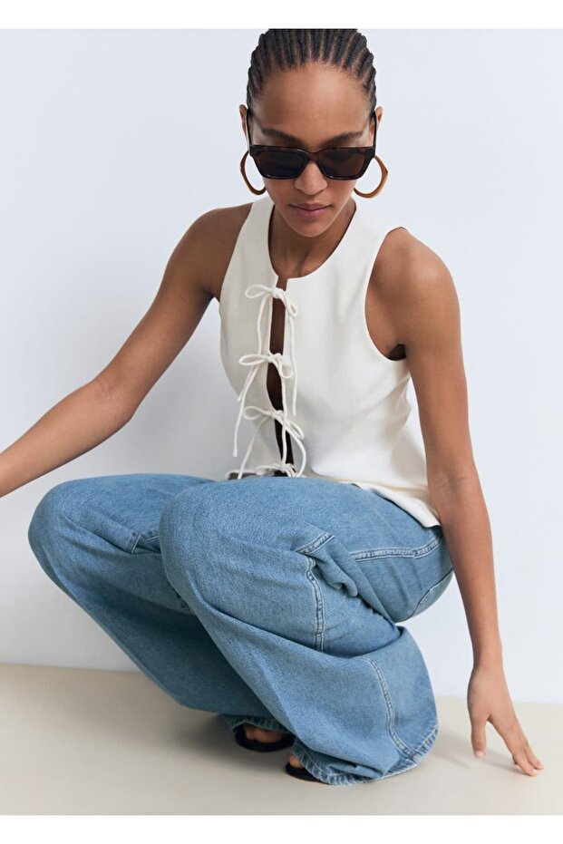 Düğmeli wideleg jean - 6