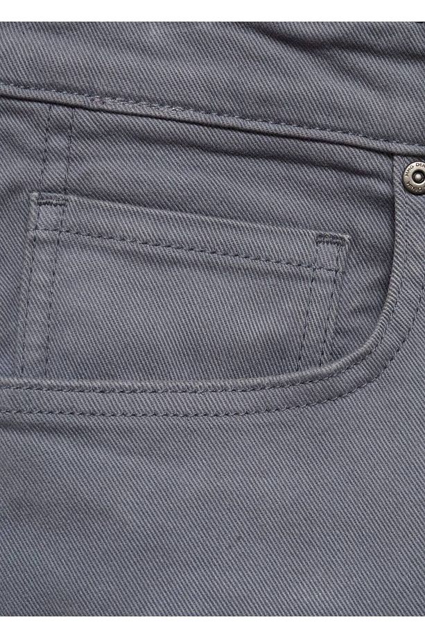 Slim fit kot bermuda şort - 5