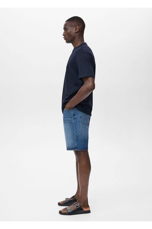 Regular fit jean bermuda şort - 6