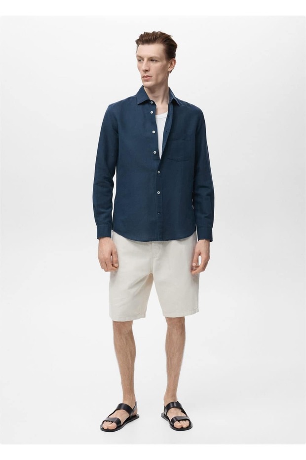 Cepli keten gömlek - 2