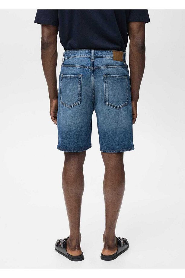 Regular fit jean bermuda şort - 4