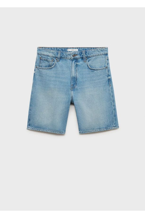 Regular fit jean bermuda şort - 3