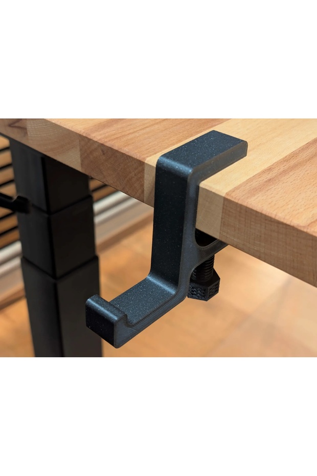 Adjustable Headphone Strap – Screwed to the Desk, Sturdy and Space-Saving Design