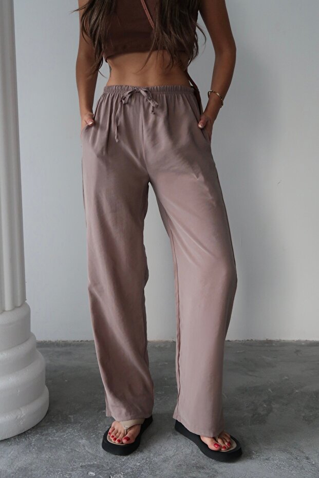 Women's Cupra Slim Belted Wide Leg Pocket Pants