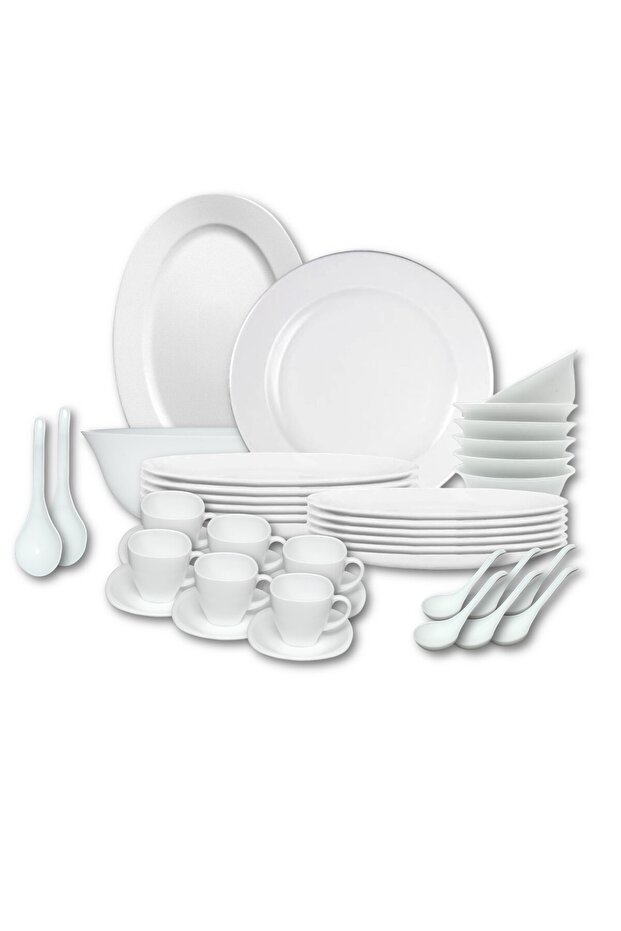 56Pcs Opal ware Dinner set Dinner Soup Dessert plate Bowls soup spoon Serving plate cup saucer