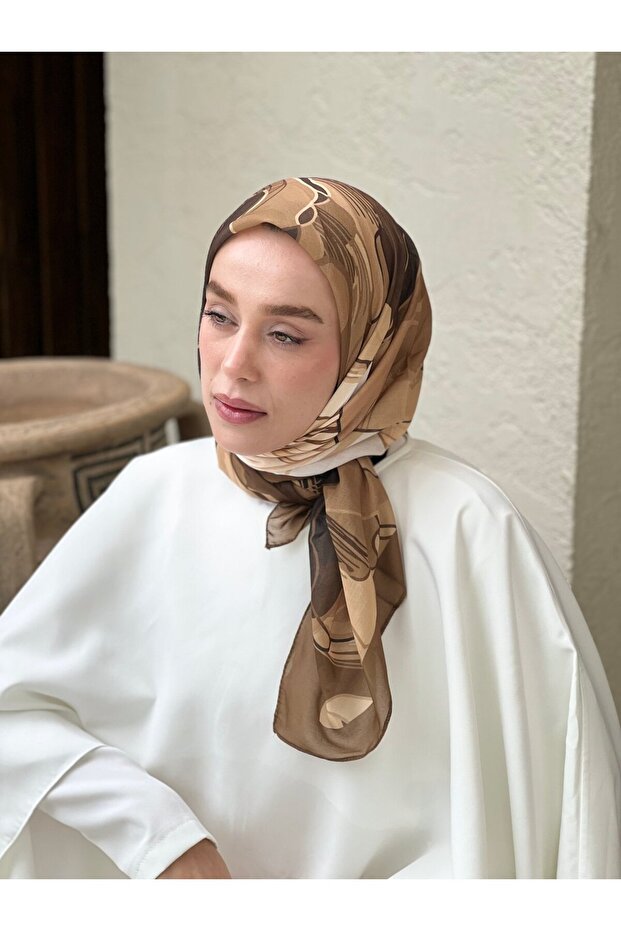 110 Cm Orkide Desen Eşarp - 2