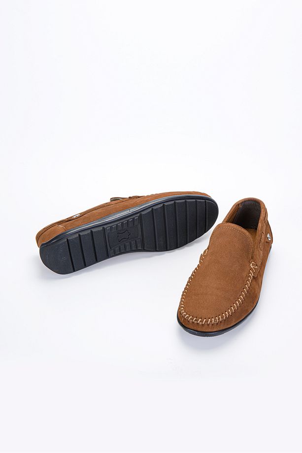 Velto Taba Nubuk %100 Hakiki Deri Erkek Loafer Ayakkabı - 3