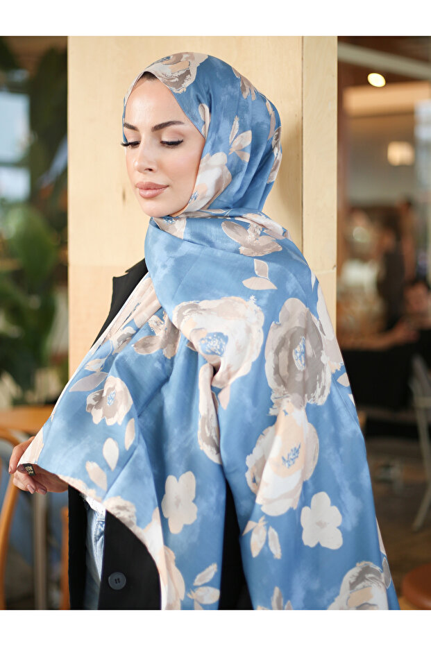 Rosa Desen İthal Pamuk Şal - 3