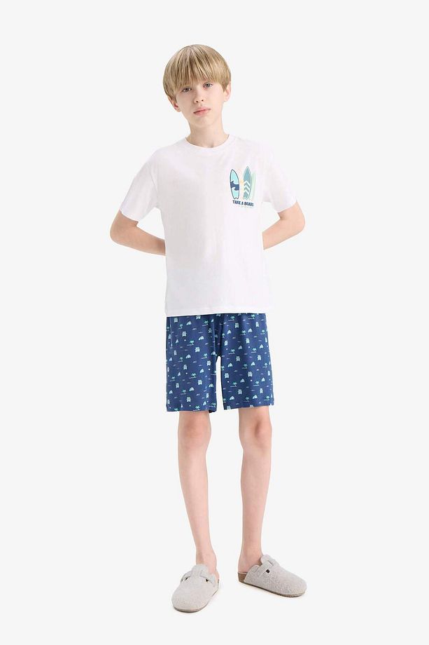 Erkek Çocuk Pijama Takımı Baskılı Kısa Kollu Üst Desenli Şort E2693a825hs - 2
