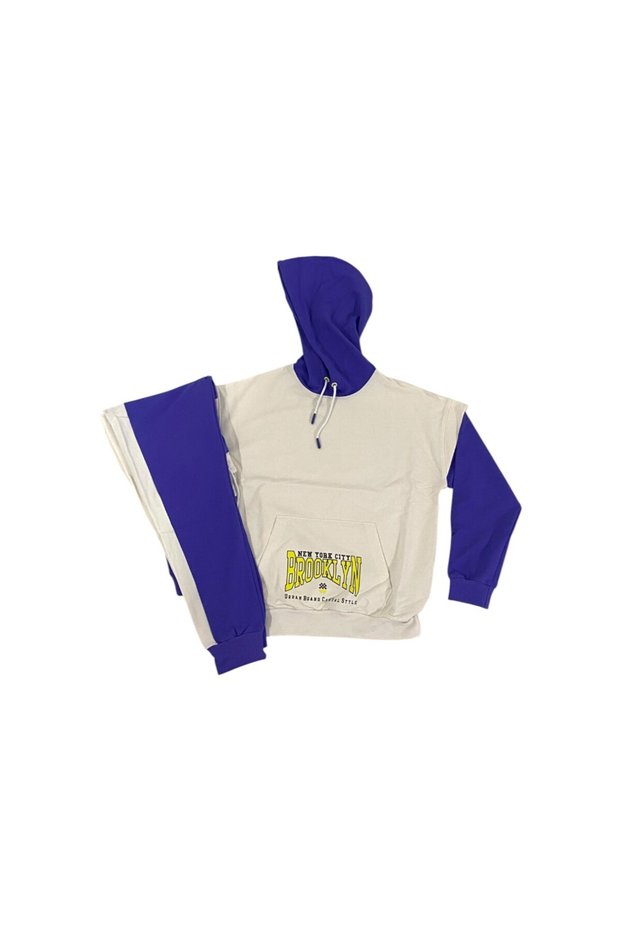 Kids Beige Girls Waiter Oversize Tracksuit Set Sweat/Jogger Tracksuit Set T14Kg-75139-032