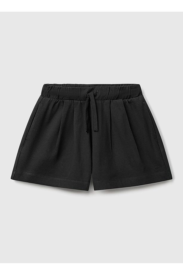 Normal Bel Regular Fit Siyah Kız Çocuk Şort 3BL0C903I - 1