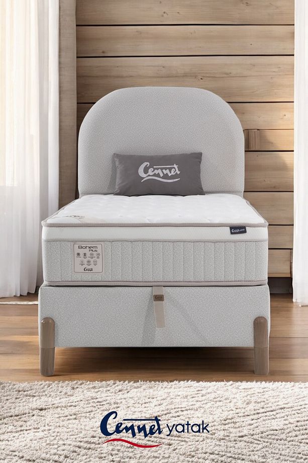 Bohem Plus Tek Kişilik Uyku Seti – Pocket Yaylı Yatak, Sandıklı Baza, Başlık3 Lü Set - 1