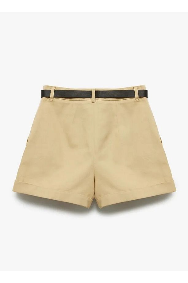 Normal Bel Regular Fit Camel Kadın Şort 5SAK40051EW - 5