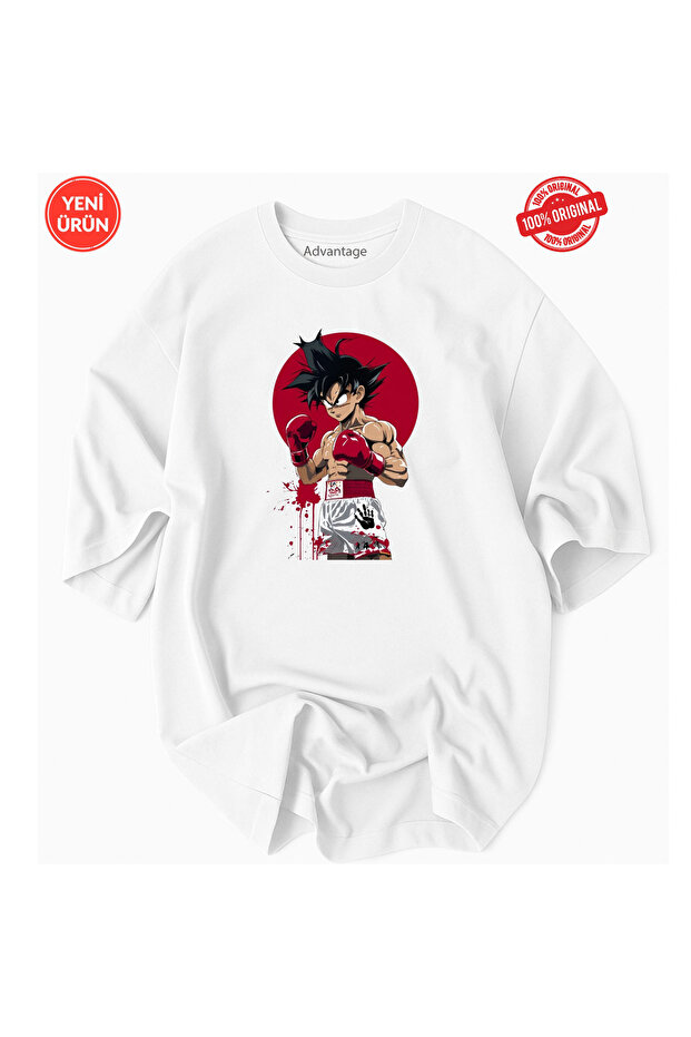 Unisex Box Anime Design Print Detailed Oversize Fit 100% Organic Cotton - Premium Tshirt