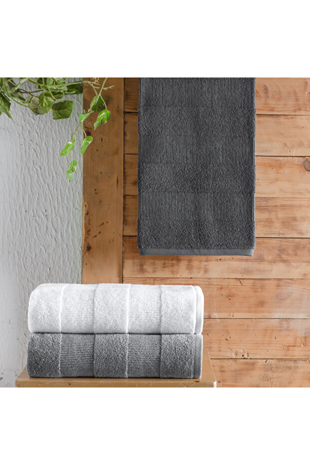 Home Solid Jakarlı Havlu 50x90 Cm-Antrasit - 1