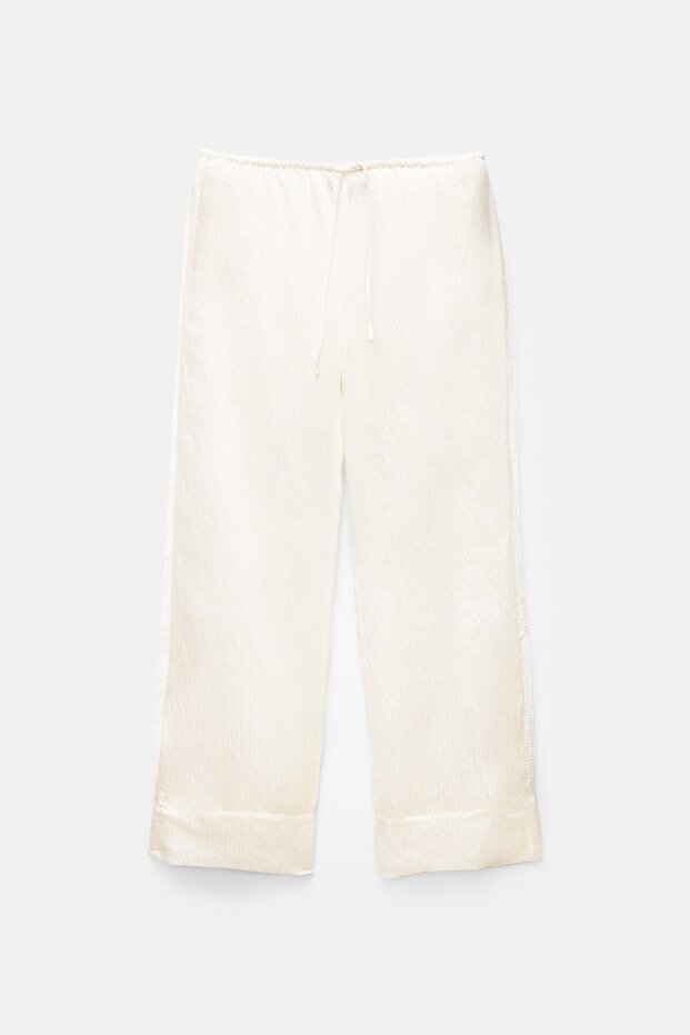 Transparan düz kesim pantolon - 6