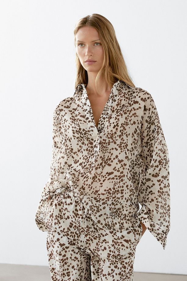 Desenli Oversize Bluz - 2