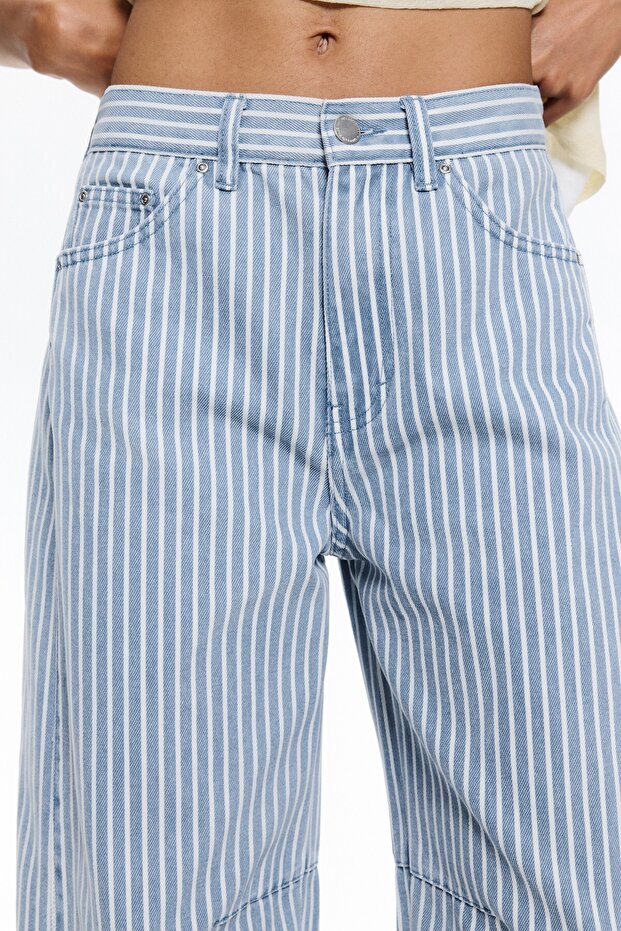 Çizgili balon jean - 5