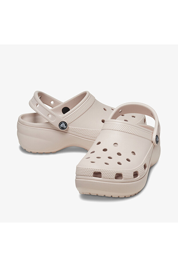 Classic Platform Kadın Krem Terlik - 5