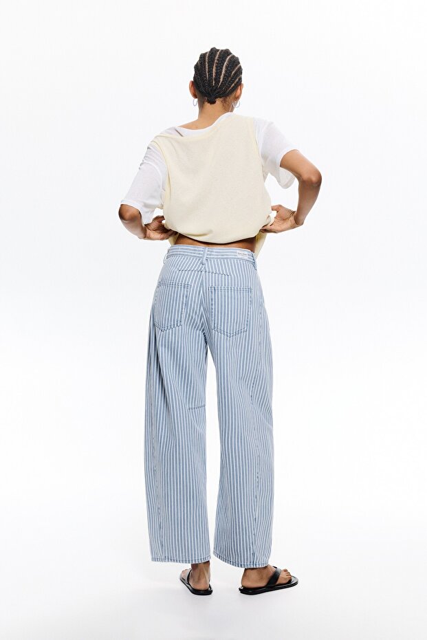 Çizgili balon jean - 4