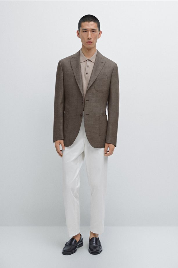 %100 yün dokulu blazer - 1