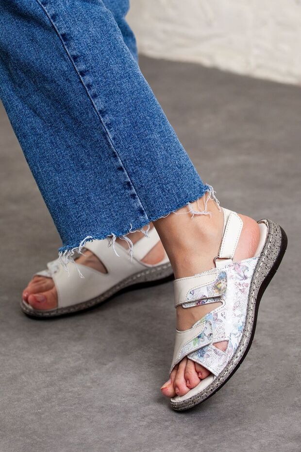 Women's Genuine Leather Orthopedic Double Velcro Sandals