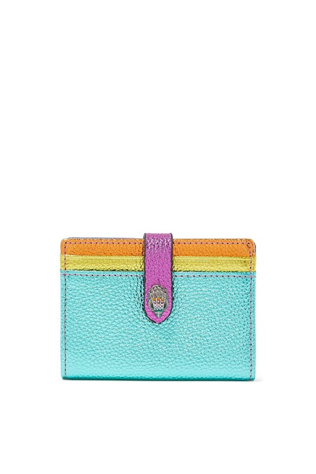 Leather Soft Wallet, Rainbow Pattern Leather Wallet