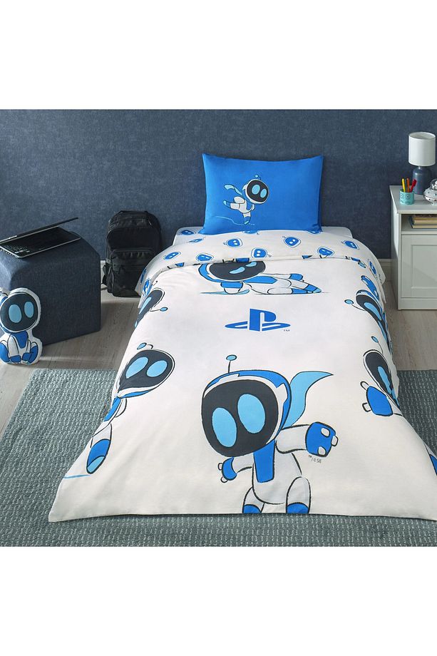 Taç Lisanslı Playstation Astrobot Tek Kişilik Pamuk Nevresim Takımı - 1