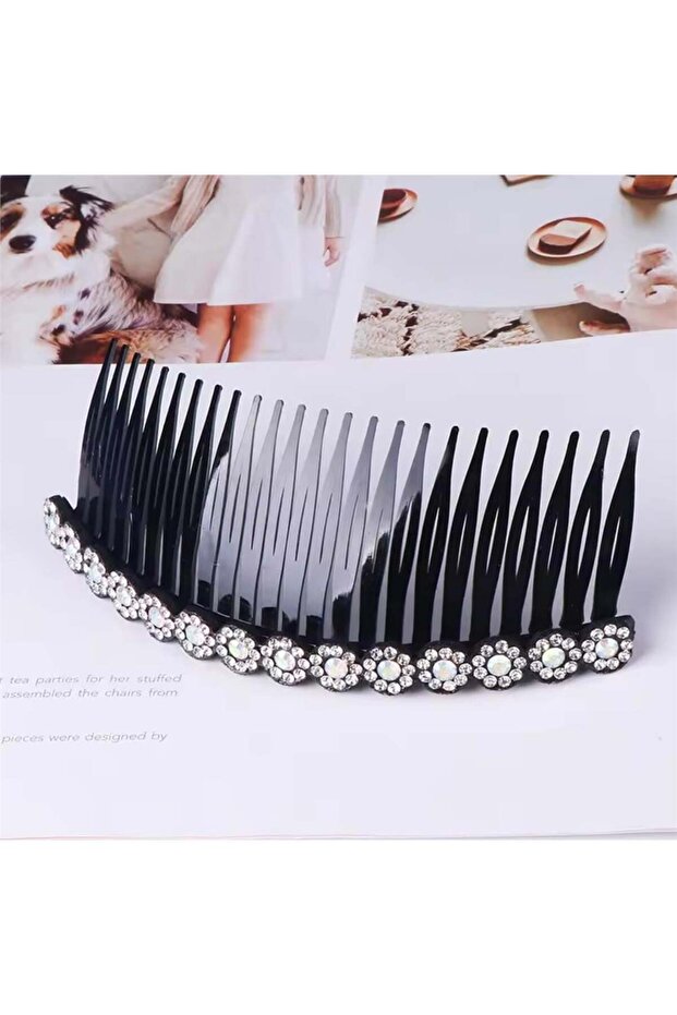 White Crystal Stone Comb Buckle