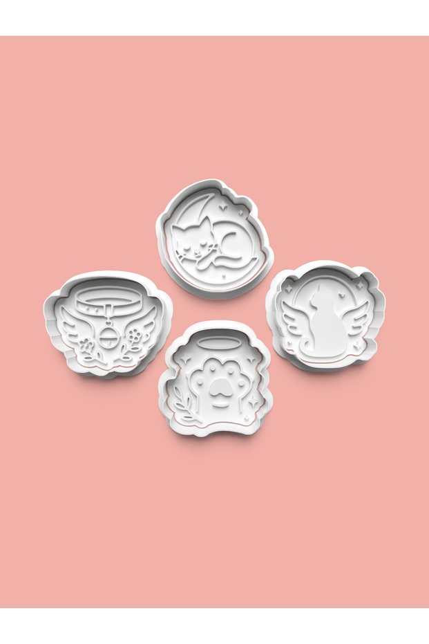 Cat Theme Cookie Mold and Fondant Mold Set of 4