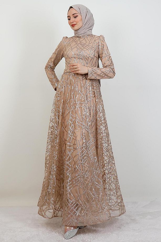 Cansu Simli Abiye Sütlükahve - 3