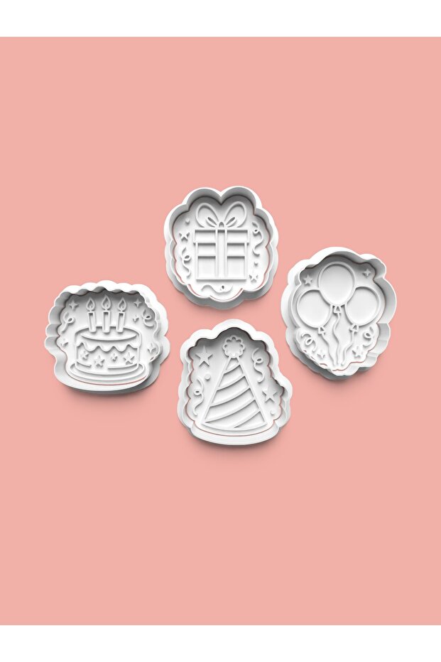 Birthday Cookie Mold and Sugar Dough Mold Set of 4 0866-Set