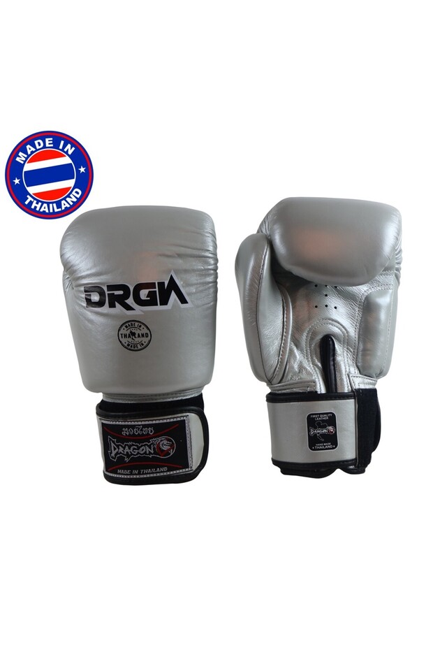 Drgn-G3 Genuine Leather Boxing Gloves Silver Kick Boxing Gloves