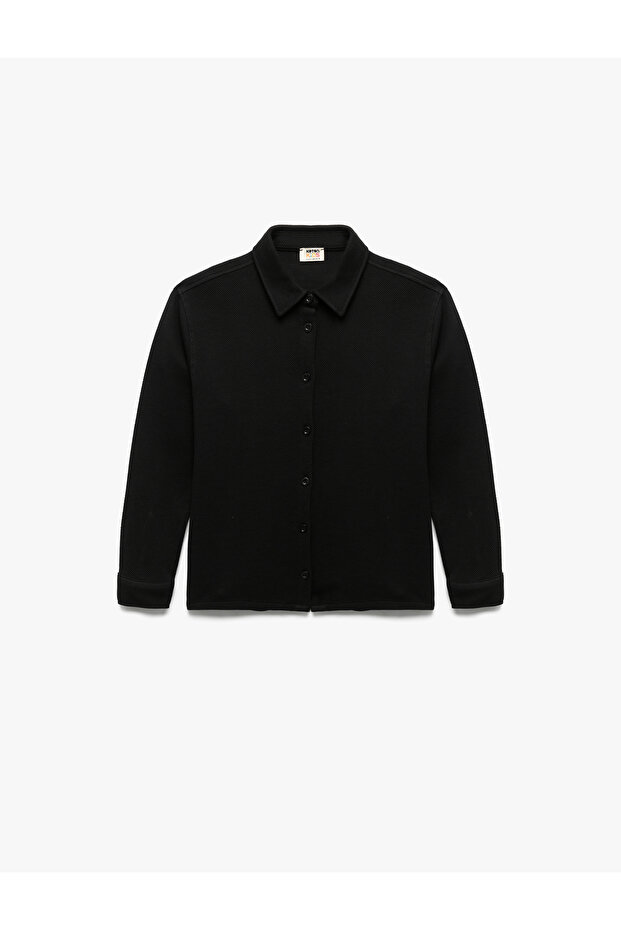 Button down Long Sleeve Cotton Basic Shirt Jacket