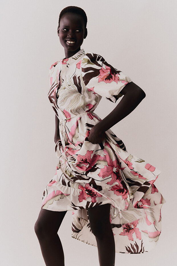 Pamuklu Uzun Elbise - 5